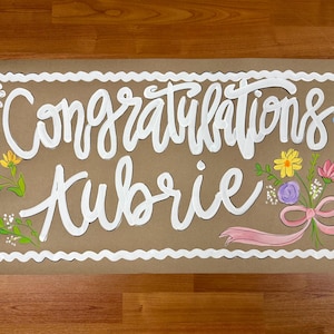 Hand-Painted Kraft Paper Banner- Custom Party Decor- Teacher, Birthday, Classroom, Event Backdrop