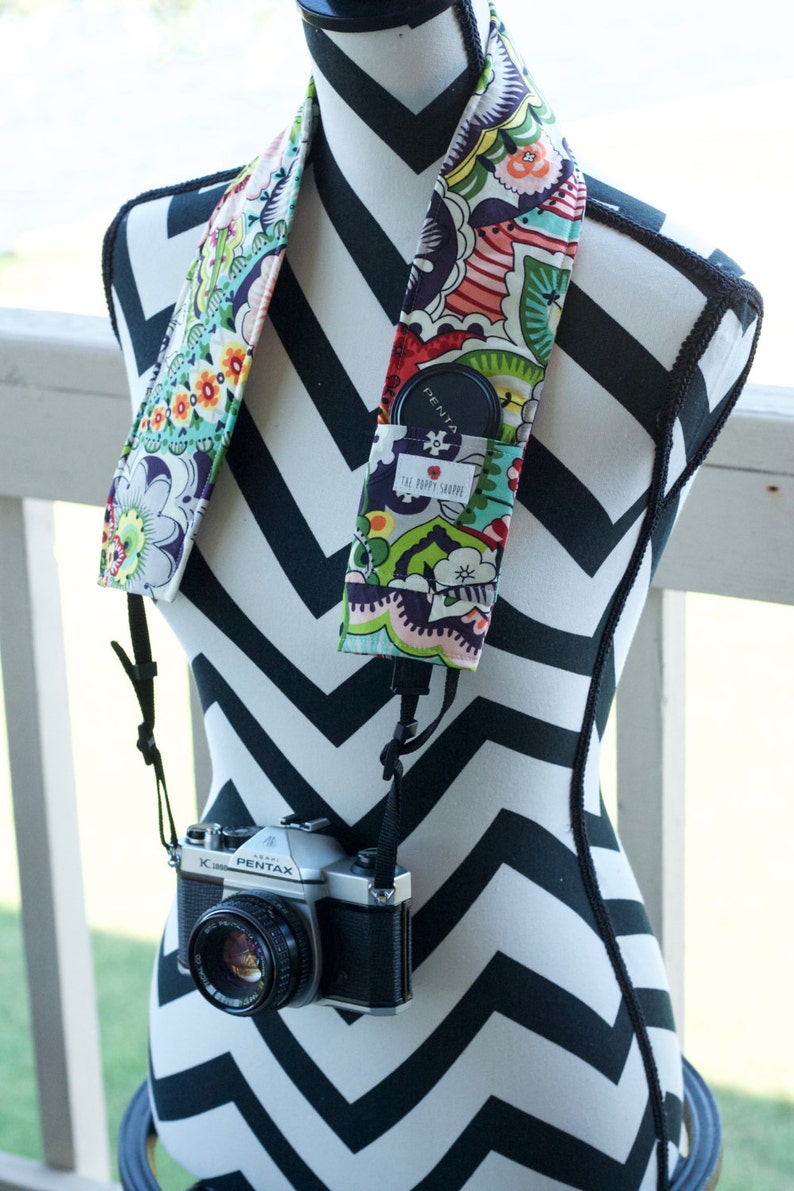 DSLR Camera Strap Cover lens cap pocket and padding included Etsy
