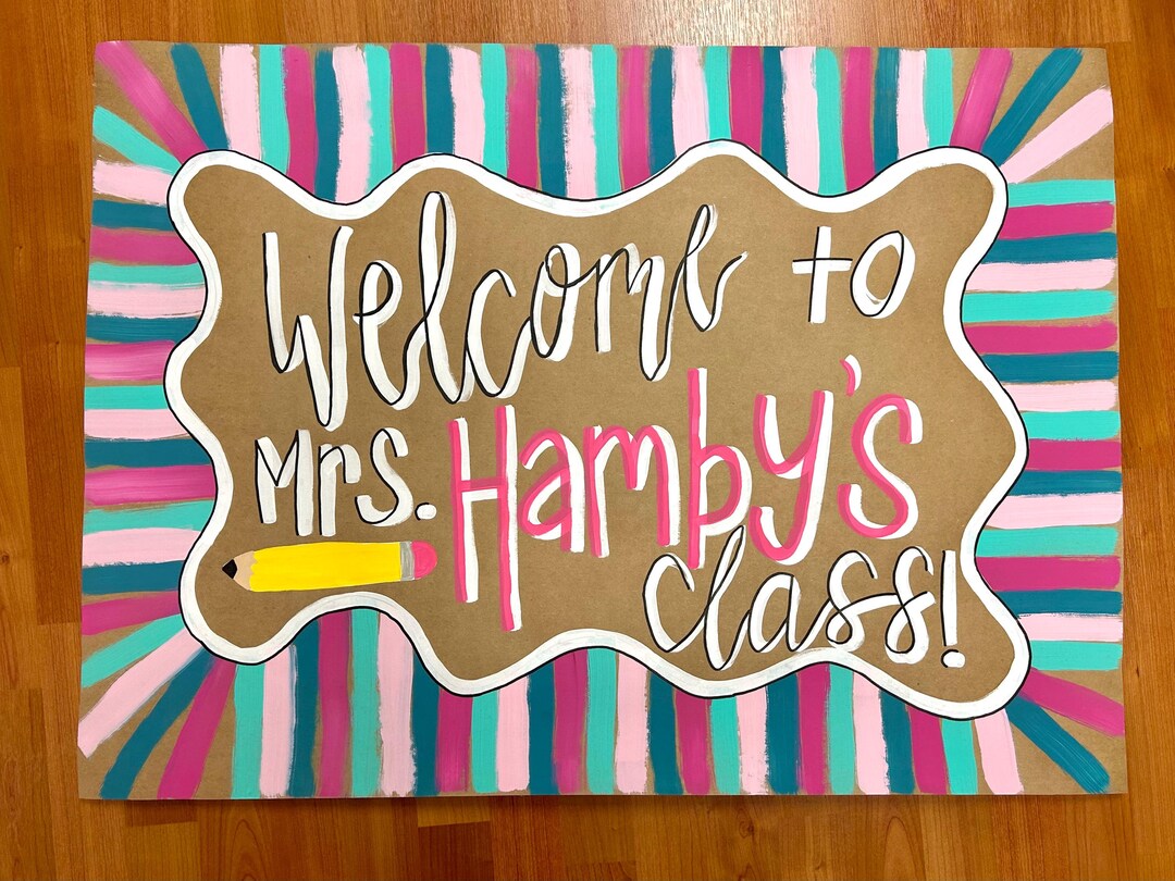Hand Painted Custom Banner, Painted Teacher Banner, Painted Butcher
