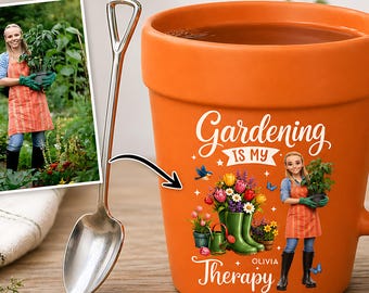 Personalized Gardening Mug, Custom Photo Garden Lover Gift, Plant Lady Birthday Mug