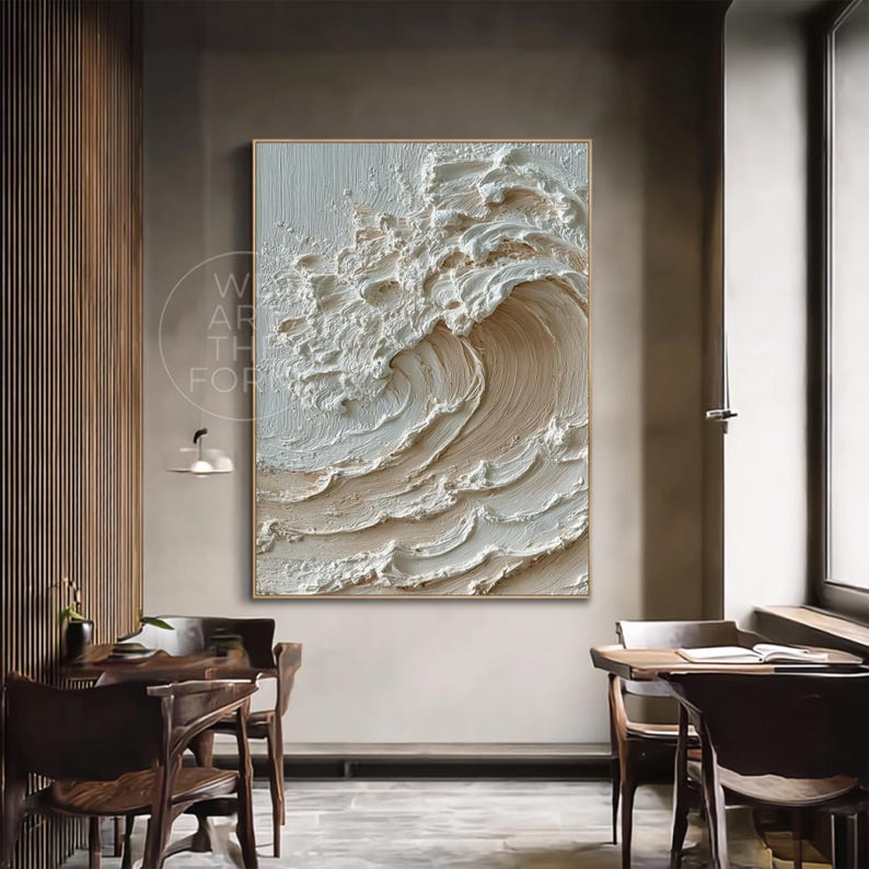 Textured Ocean Wave Wall Art, 3D Impasto Abstract Painting - Etsy