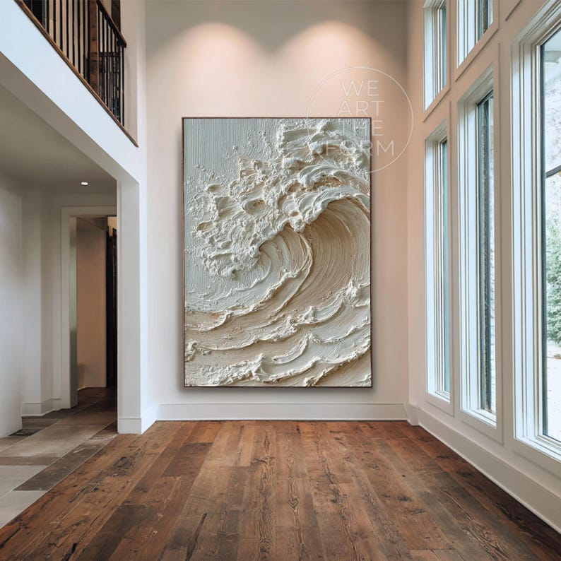 Textured Ocean Wave Wall Art, 3D Impasto Abstract Painting - Etsy