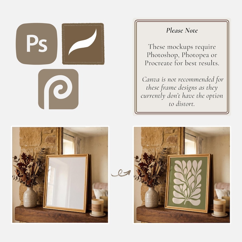 11x14 Frame Mockup PSD, Autumn Frame Mockup, Cozy Frame Mockup, Fall Mockup, Editable PSD Frame Mockup, Printable Wall Art Mockup image 9