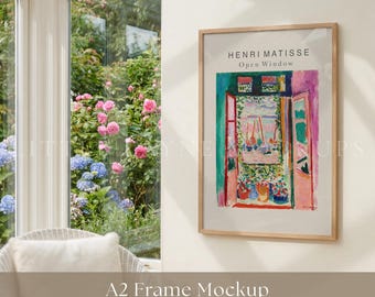 A2 Frame Mockup PSD, Large Frame Mockup A2, Wall Art Mockup PSD, Poster Frame Mockup, Gallery Wall Mockup, Smart Object Mockup