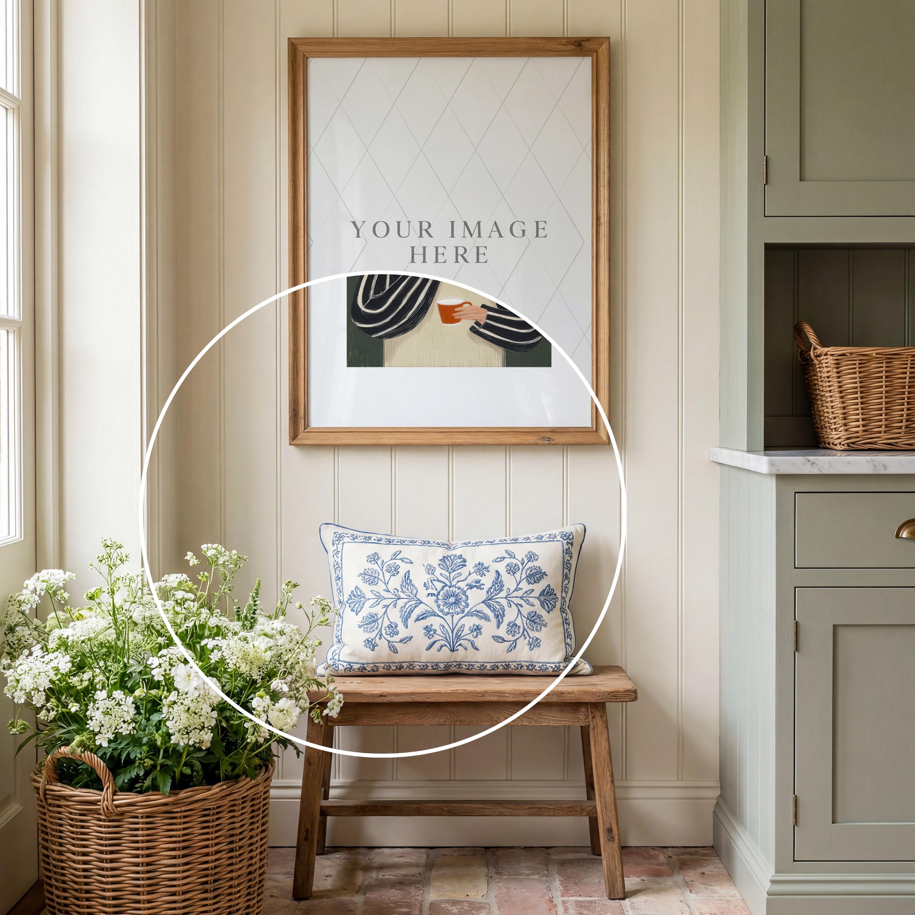 18x24 Vertical Frame Mockup PSD and JPEG, Realistic Wooden Frame