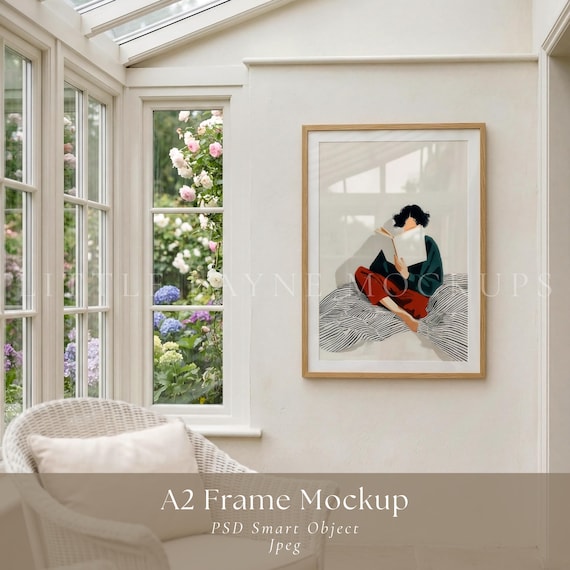 A2 Frame Mockup PSD, Large Frame Mockup A2, Wall Art Mockup PSD, Poster Frame Mockup, Gallery Wall Mockup, Smart Object Mockup