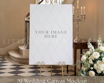 A1 Wedding Sign Mockup PSD, Wedding Seating Chart Mockup, Wedding Welcome Sign Mockup, Canvas Sign Mockup, Easel Wedding Mockup