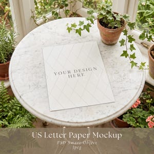US Letter Paper Mockup PSD, Printable Mockup Flat Lay, Paper Mockup 8.5x11, Worksheet Mockup, Planner Page Mockup, Printable Display Mockup
