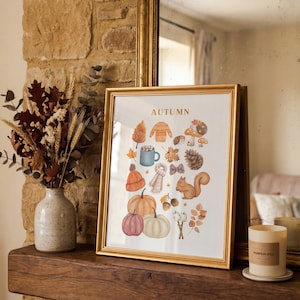 11x14 Frame Mockup PSD, Autumn Frame Mockup, Cozy Frame Mockup, Fall Mockup, Editable PSD Frame Mockup, Printable Wall Art Mockup image 8
