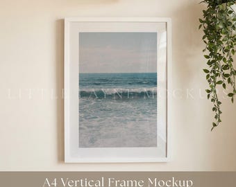 A4 Frame Mockup PSD, Vertical Frame Mockup, Coastal Frame Mockup, Minimal Frame Mockup, Editable PSD Mockup, Wall Art Mockup, Etsy Mockup