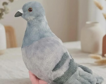 Realistic Pigeon Toy – Soft Grey Bird Pillow,Kawaii Stuffed Animal, Bird Lover Gift