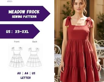 Esme Dress Sewing Pattern | Dress Pattern | Sewing Patterns | Women Patterns | Tiered Dress | Summer Dress | Beginner Sewing Pattern Dress