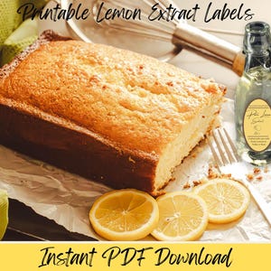 Printable Lemon Extract Labels, Homemade Bottle Stickers (Digital Download)