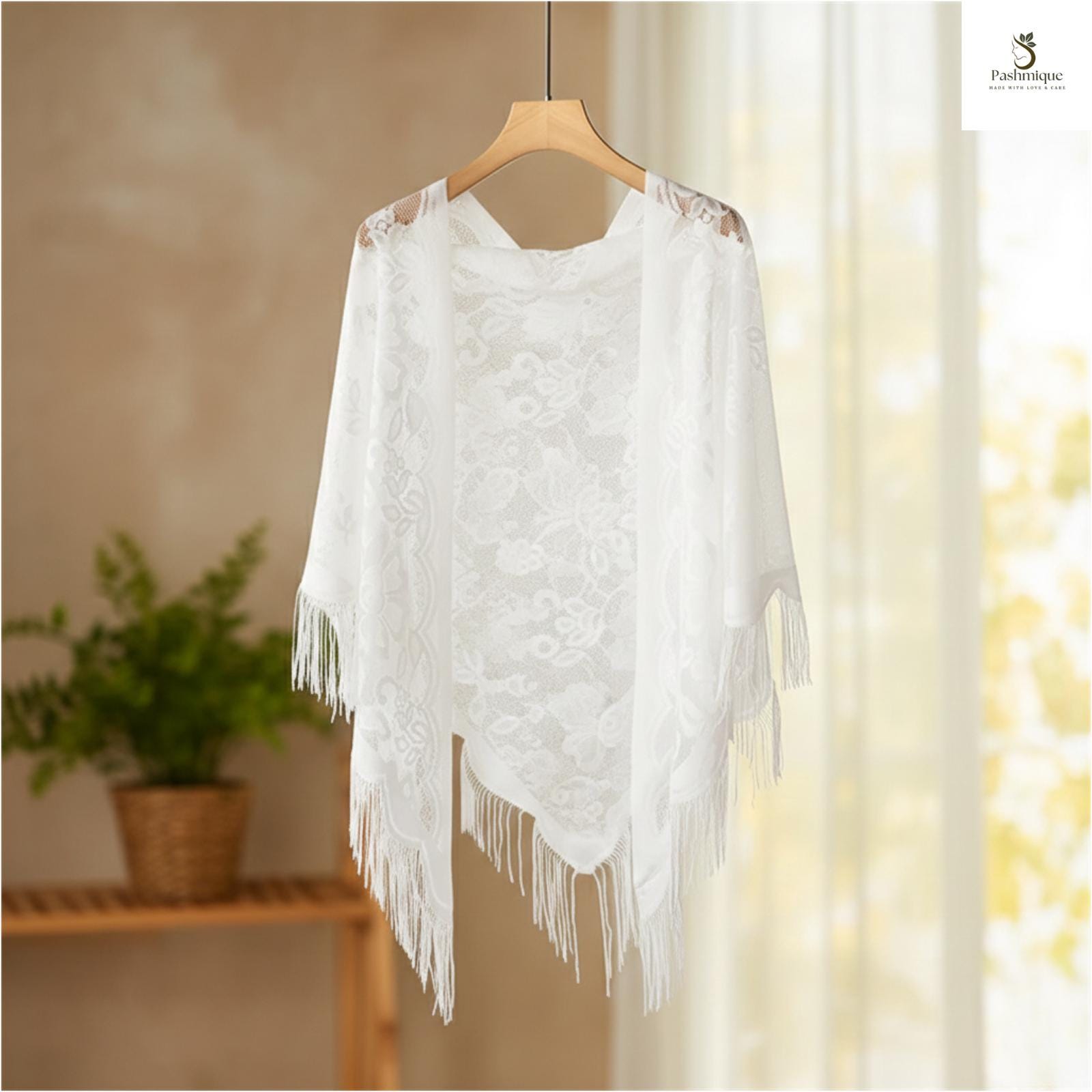 Embroidered Floral Lace Wedding Shawl, Elegant Bridal Wrap, Triangle Embroidered Floral Lace Wedding Shawl, Elegant Bridal Wrap, Triangle