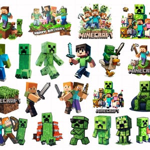 ゲーム誕生日PNGバンドル、ピクセルゲームパーティー昇華デザイン、ゲーマークリップアートPNG SVGバンドルパック、透明ファイルデジタルダウンロード
