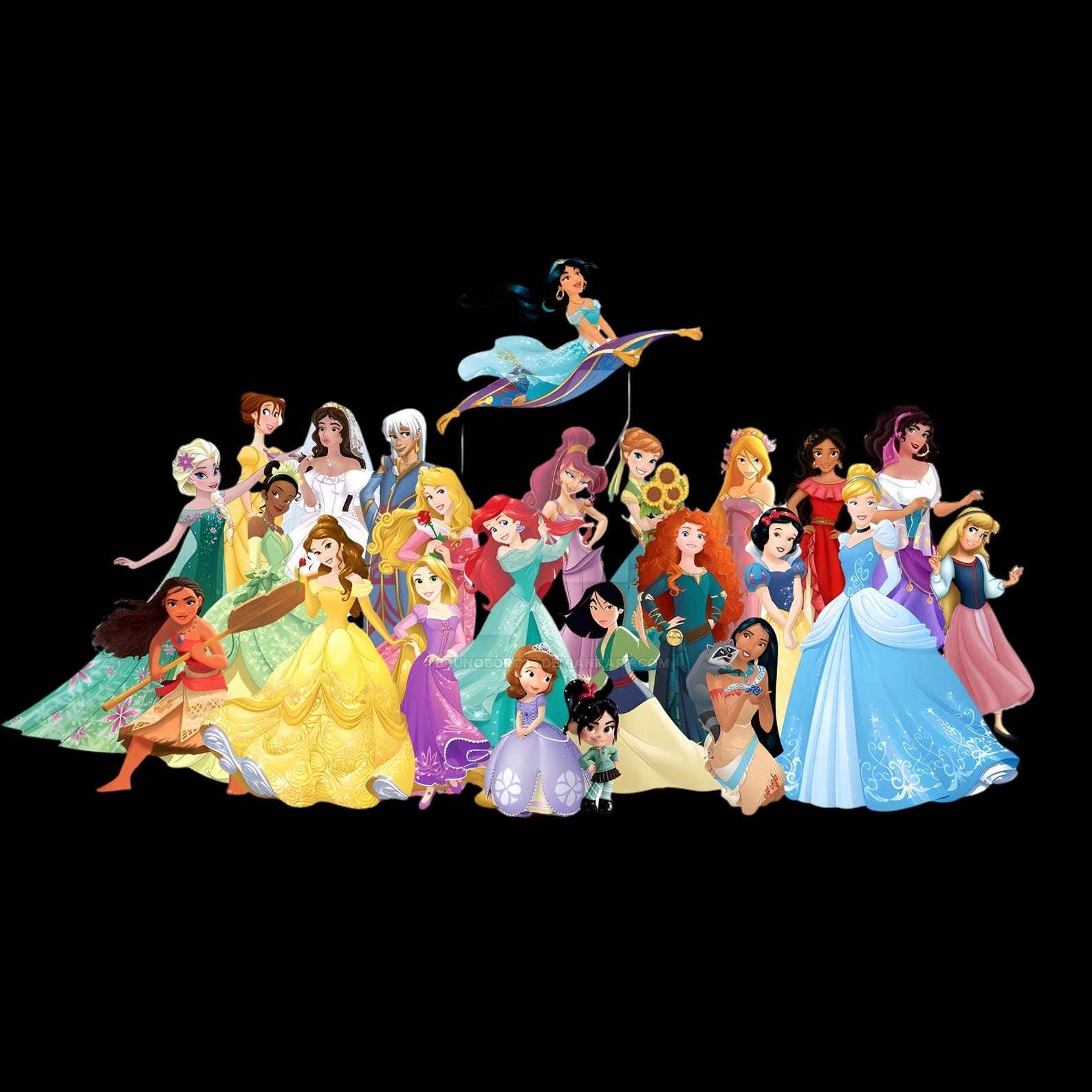 Princess PNG Cliparts Bundle, Princesses PNG Cartoon Sublimation ...
