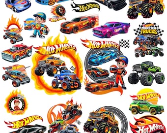 Hot Wheels PNG Bundle, Hotwheels Car Clipart, Racing Car Graphics, Toy Car Digital Download, Sublimation Shirt Design