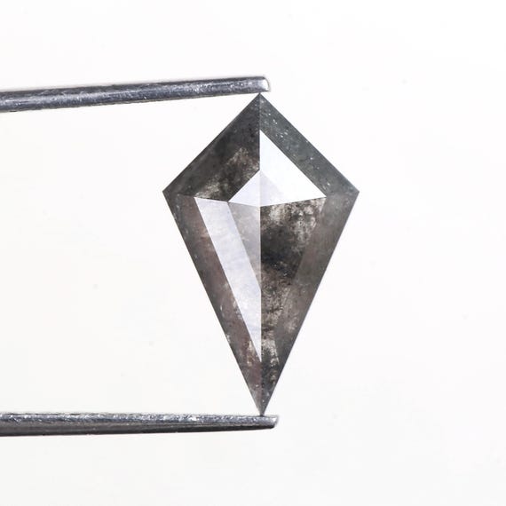 3.36 Carat Salt and Pepper Kite Diamond | Rustic Engagement Gemstone (15.50MM)