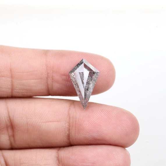 5.07 Carat Kite Shape Salt and Pepper Diamond – Rustic Galaxy Inclusions (16.90MM)