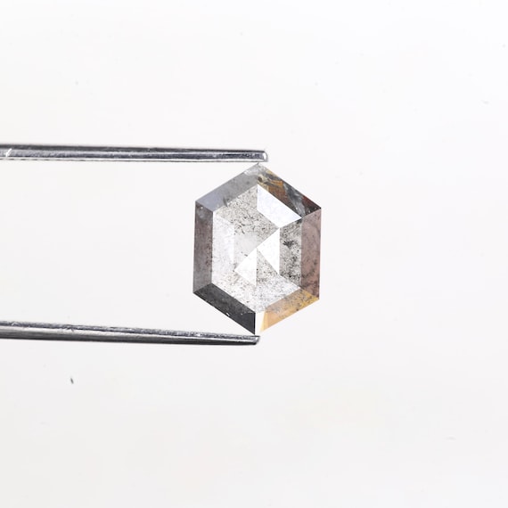 2.35 Carat Natural Hexagon Salt and Pepper Diamond | Loose Gemstone (11.70 MM)