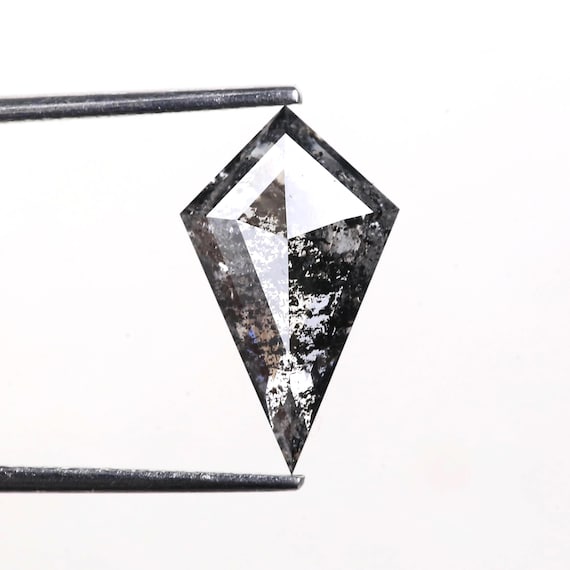 3.65 Carat Kite Cut Salt and Pepper Diamond | Geometric Engagement Stone 15.90MM