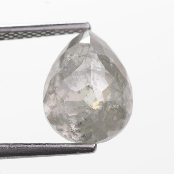 3.51Caret Natural Pear Salt and Pepper Diamond | Alternative Engagement Ring | 10.60MM