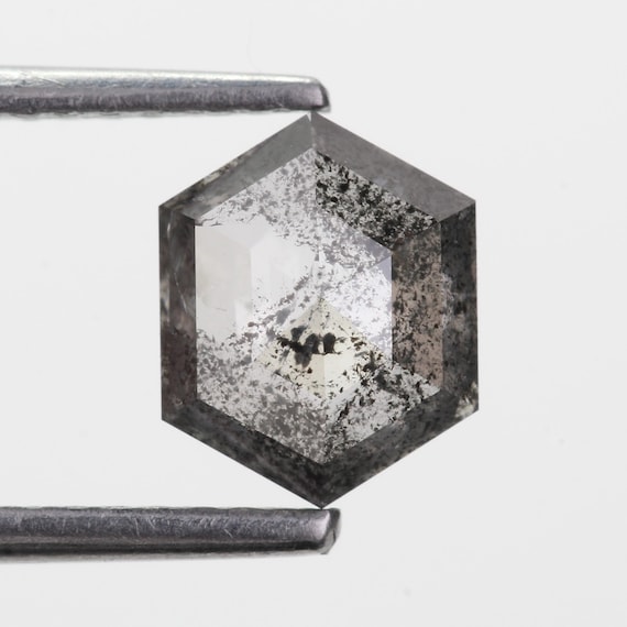 1.14 Carat Natura Hexagon Salt and Pepper Color Diamond Loose Diamond (7.50MM)