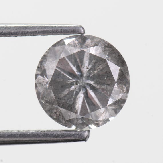 1.50 Carat Natural Salt and Pepper Diamond, Round Brilliant Cut (6.90MM)