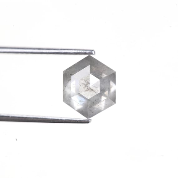 3.03 Carat Natura Hexagon Salt and Pepper Color Diamond Loose Diamond (9.80MM)