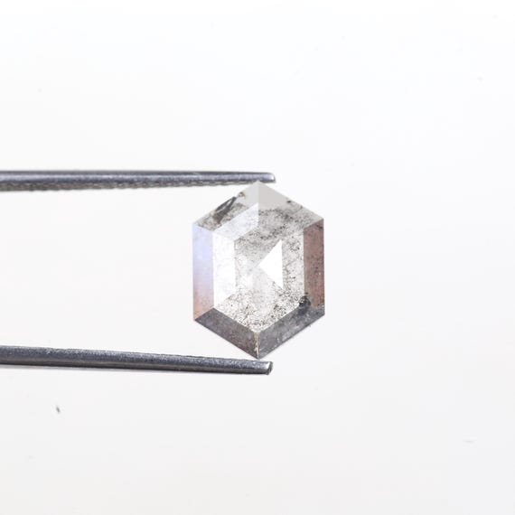 2.30 Carat Natural Hexagon Salt and Pepper Diamond | Loose Gemstone (11.70 MM)