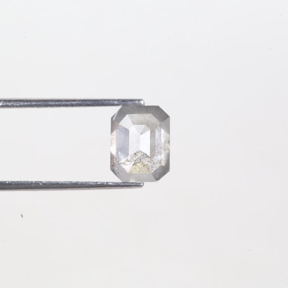 3.08 Carat Emerald Cut Salt and Pepper Diamond for Engagement Ring (9.35MM)