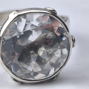 Vintage Bengt Hallberg BEH 1972 Silverring Bergkristall Statementring Skandinavisk Modern Justerbar