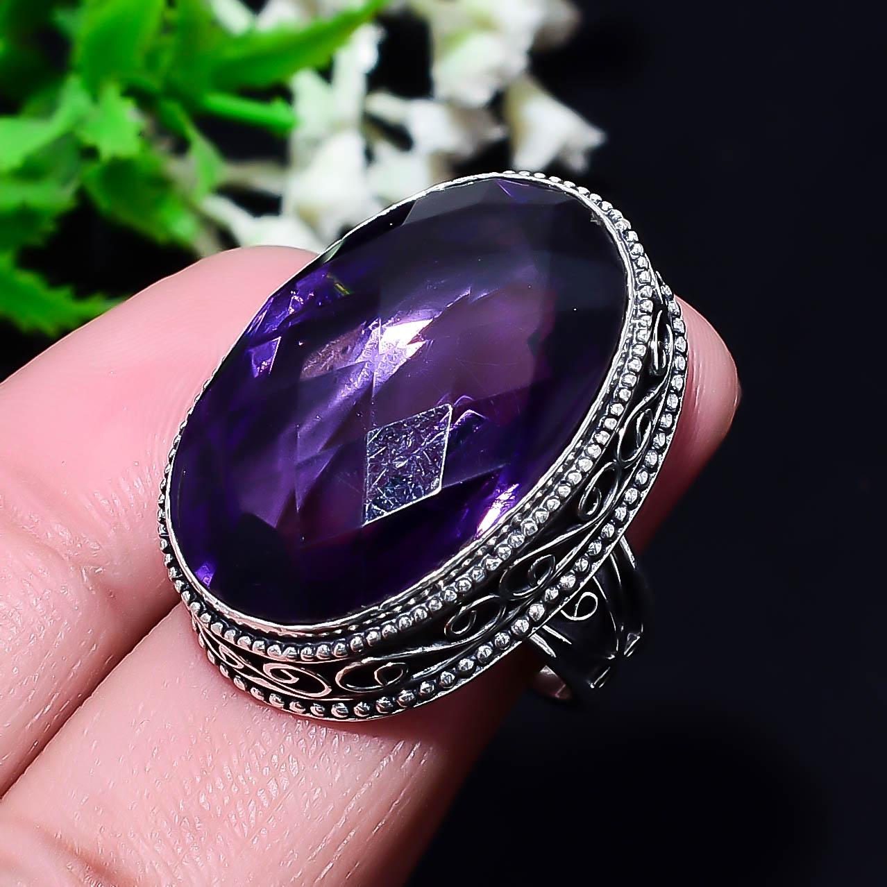 Purple stone ring - Etsy 日本