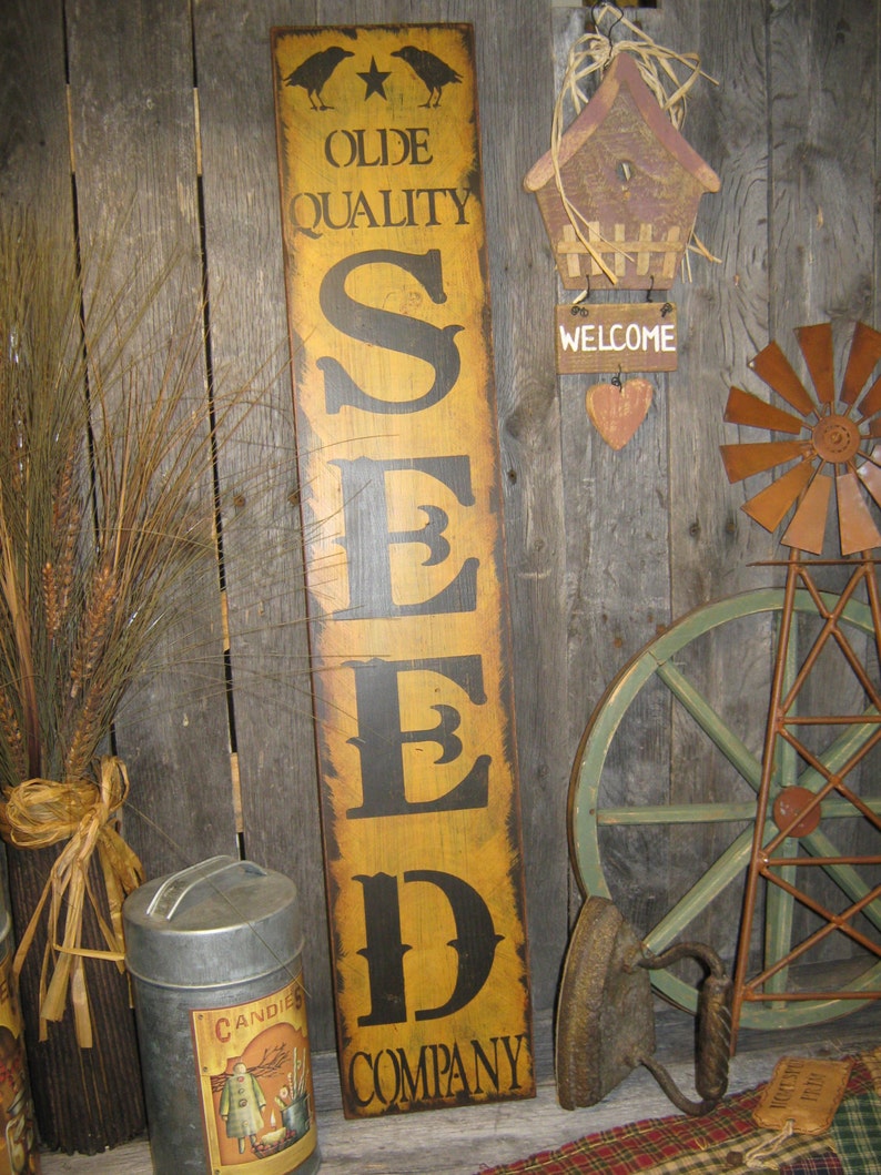 Primitive wood Extra Lg sign 30 hand painted Olde Etsy