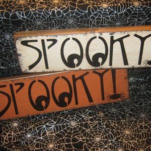 Primitive Holiday Wooden Hand Painted Halloween Salem Witch Sign SPOOKY Country Rustic Folkart image 4