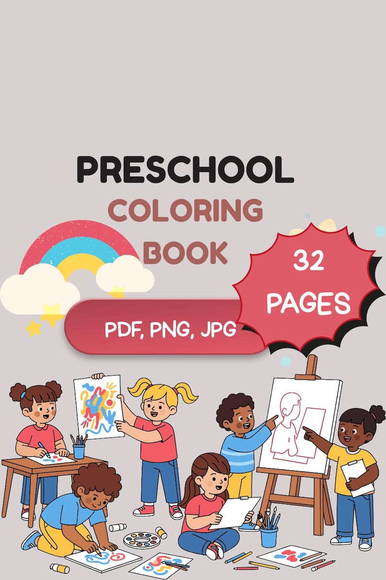 Preschool Coloring Pages Printable PDF | Toddler Coloring Book Ages 3-5 ...