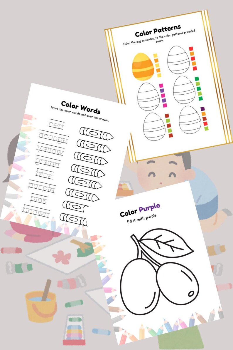 Preschool Coloring Pages Printable PDF | Toddler Coloring Book Ages 3-5 ...