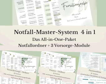Family Emergency Folder | Emergency Master System | Emergency Plan for Preparedness, Finances & Insurance | Digital Preparedness Package for Printing