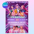 Editable Birthday Invitation| Anime Theme party| Anime Invite| kids Party| Hunter Invite| Canva Template|Kpop demon|blue Birthday|Kids party