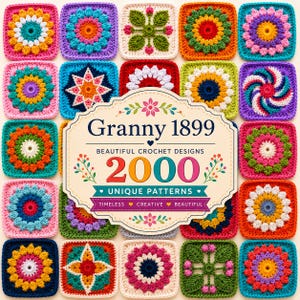 Más de 2000 patrones de ganchillo estilo cuadrado de la abuela / Paquete de ganchillo para principiantes / Descarga digital instantánea en PDF