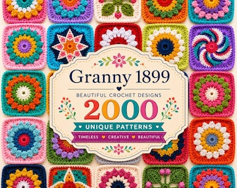 Meer dan 2000 haakpatronen voor Grandma Squares | Haakbundel geschikt voor beginners | Direct te downloaden als PDF