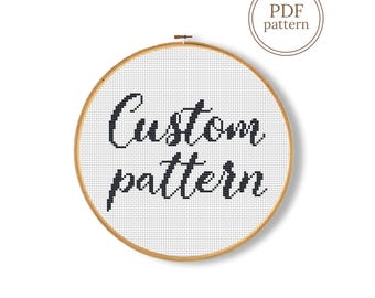 Custom Cross Stitch Pattern PDF, Personalized Design Chart from Picture, Photo or Text