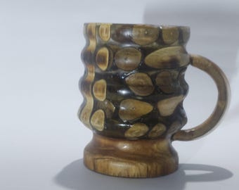 Hand Turned Wood & Resin Decorative Cup | Artisan Art Vessel