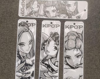 K-pop demon hunters themed bookmarks