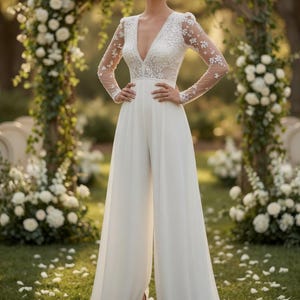 Bridal Jumpsuit Long Sleeve - Etsy Bridal Jumpsuit Long Sleeve - Etsy