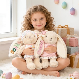 Personalized Easter Bunny Personalized Rabbit Plush Toy Embroidered Baby Name Gift Bunny Nursery Bunny Decor Easter Gift Baby Shower Gift