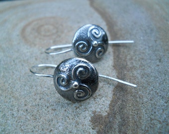Pendientes de espiral de plata de ley