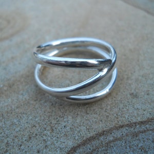 Simple wraparound sterling silver ring