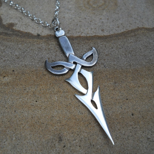 Silver Dagger Pendant, Unique, Unusual, Gothic, Pagan, Lifestyle
