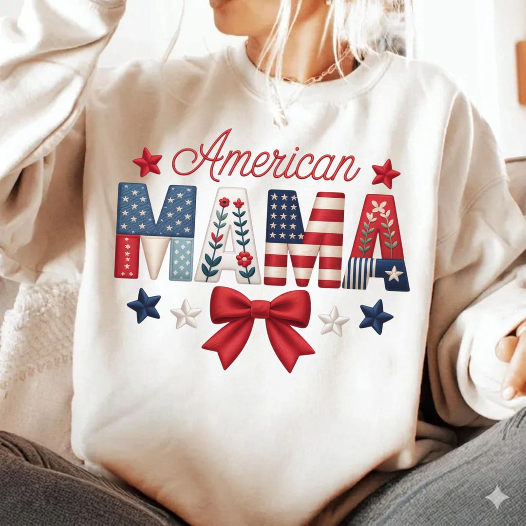 American Mama PNG, Patriotic Mama Coquette Bow Design, 4th of July USA ...